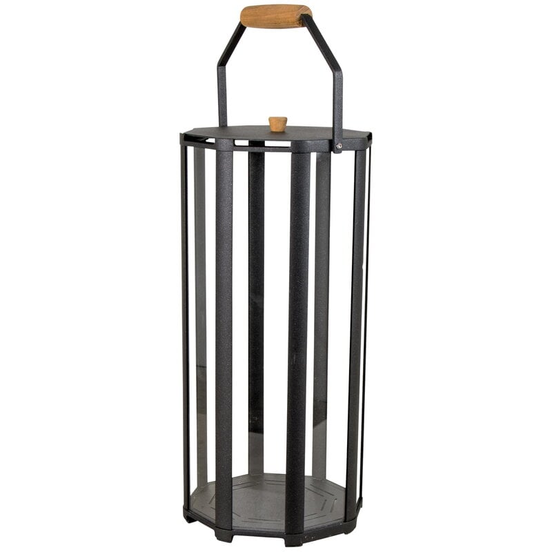 Lightlux lantern with teak handle by Cane-line #L, lava grey #