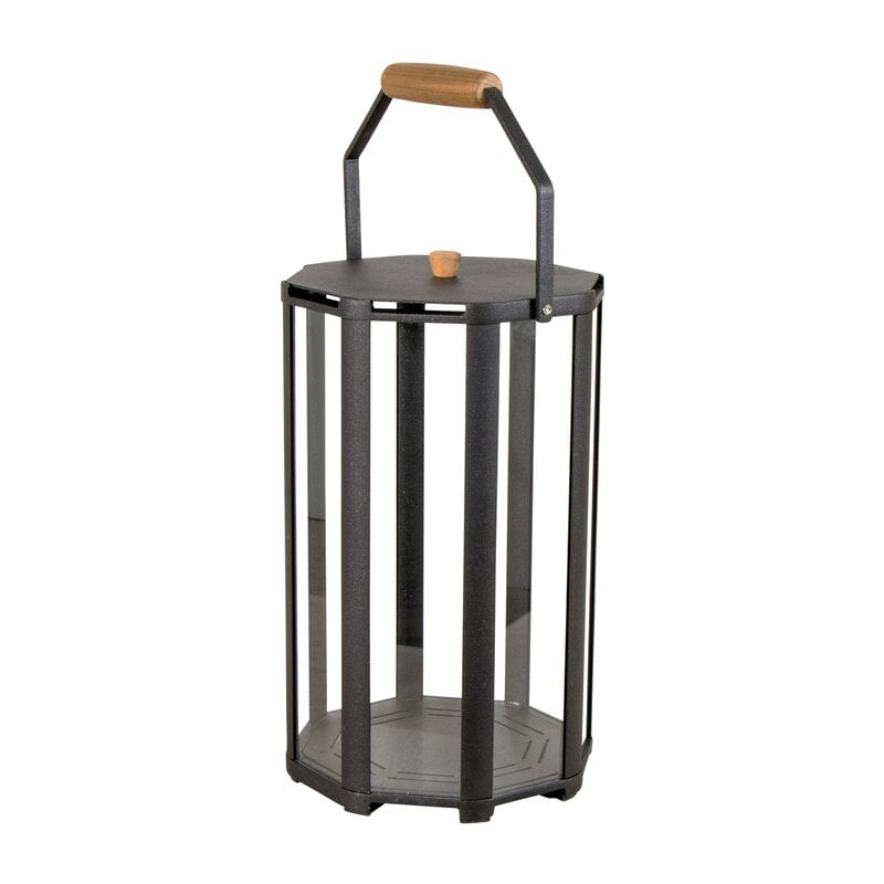 Lightlux lantern with teak handle by Cane-line #S, lava grey #