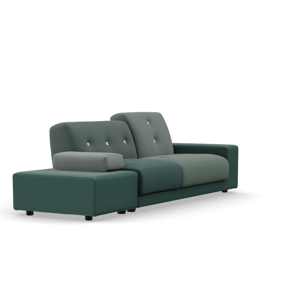 Polder Sofa by Vitra #Fabric mix "The Sea Greens"/armrest right/ sitting left/light