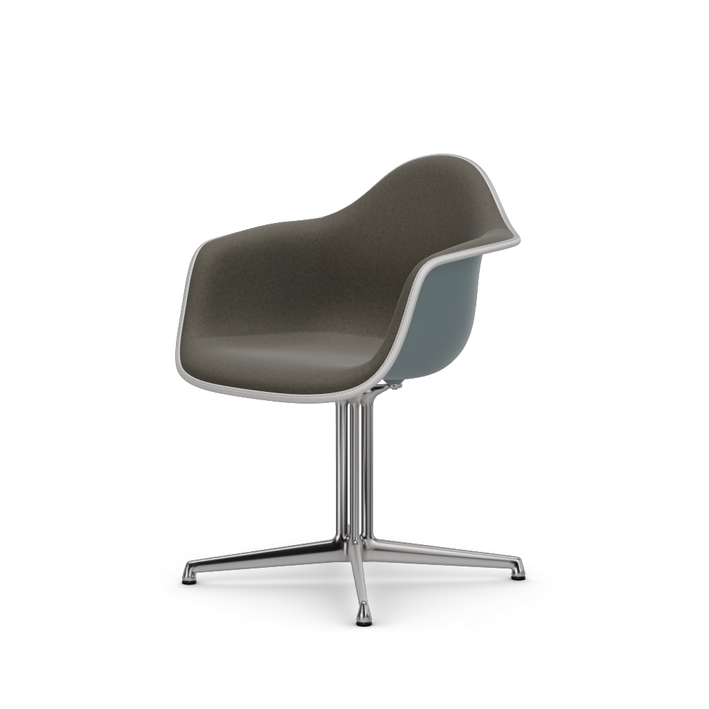 EAMES Plastic Armchair Dal (with Full Upholstery) (Color of Seat Shell -Ice Grey) (Request Info)