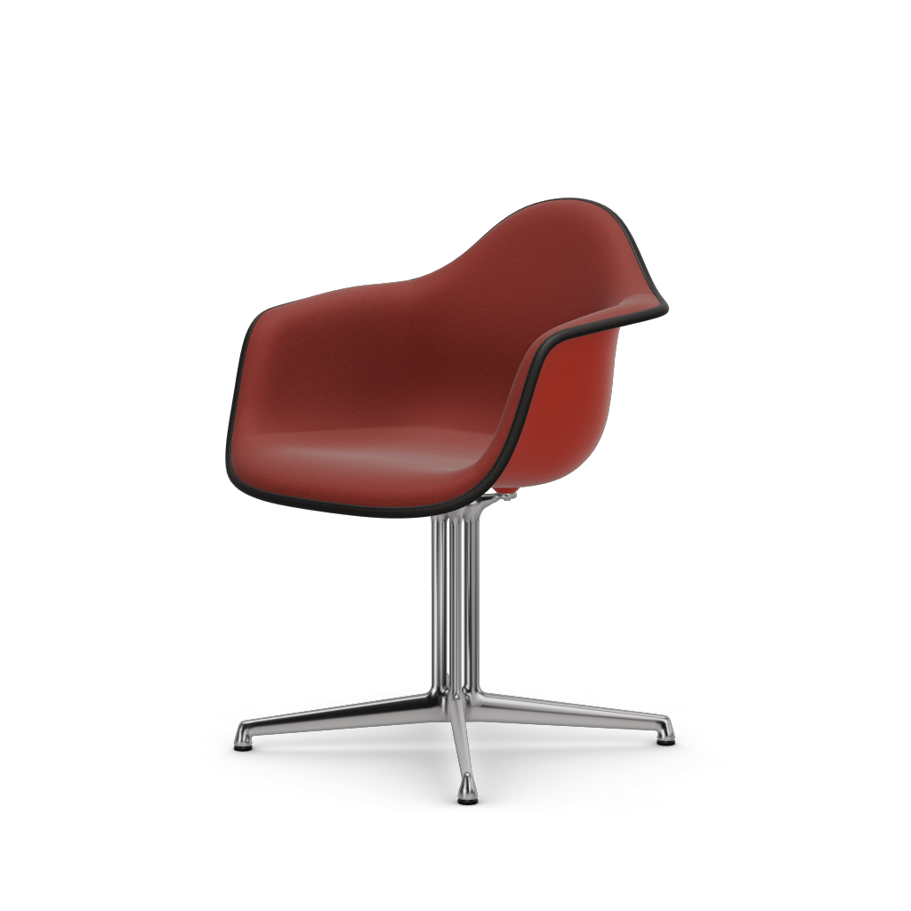 EAMES Plastic Armchair Dal (with Full Upholstery) (Color of Seat Shell -Poppy Red) (Request Info)