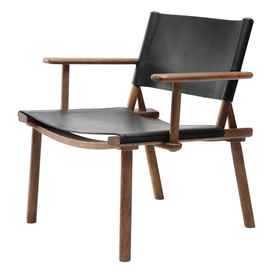 December Lounge chair w.armrests by Nikari #smoked oak-black leather #