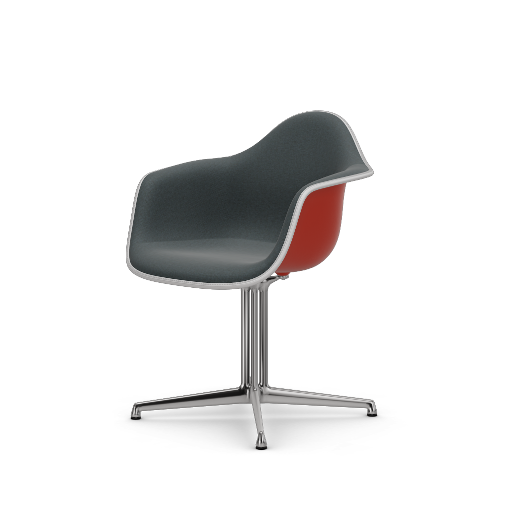 EAMES Plastic Armchair Dal (with Full Upholstery) (Color of Seat Shell -Poppy Red) (Request Info)