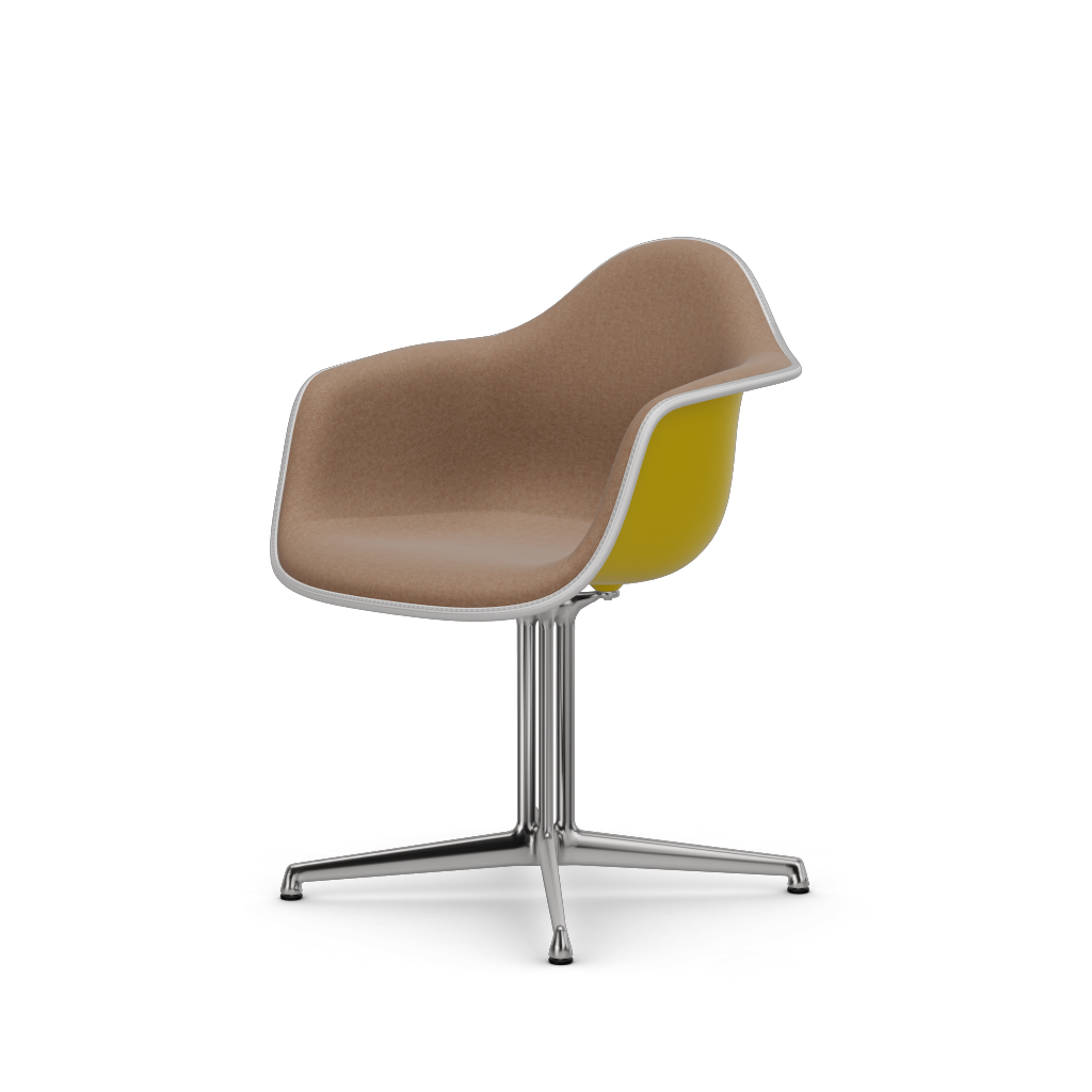 EAMES Plastic Armchair Dal (with Full Upholstery) (Color of Seat Shell -SUNLIGHT) (Request Info)