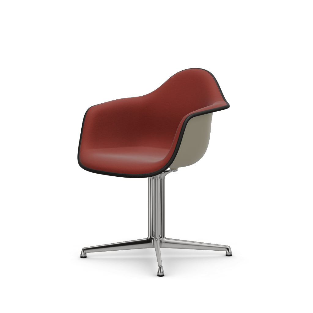 EAMES Plastic Armchair Dal (with Full Upholstery) (Color of Seat Shell -PEBBLE) (Request Info)