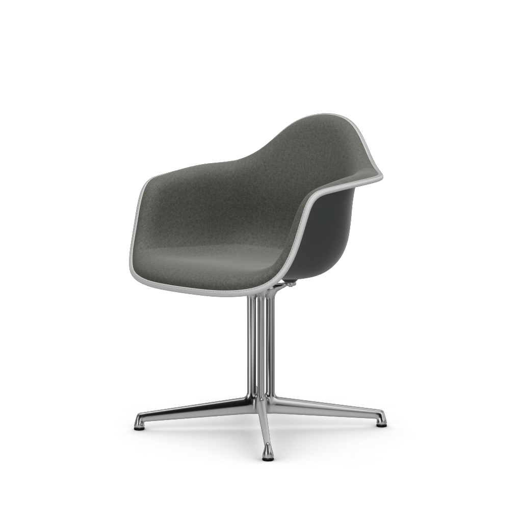 EAMES Plastic Armchair Dal (with Full Upholstery) (Color of Seat Shell -Granite Grey) (request info)