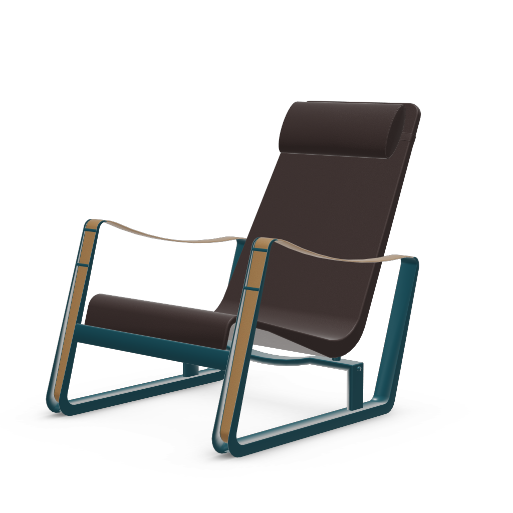 Cite Lounge Chair (Prouve Bleu Dynastie powder-coated (smooth)) by Vitra