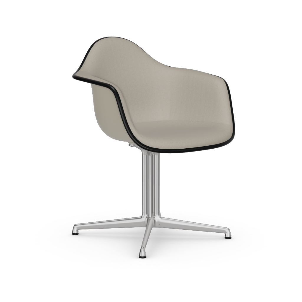 EAMES Plastic Armchair Dal (with Full Upholstery) (Color of Seat Shell -PEBBLE) (Request Info)