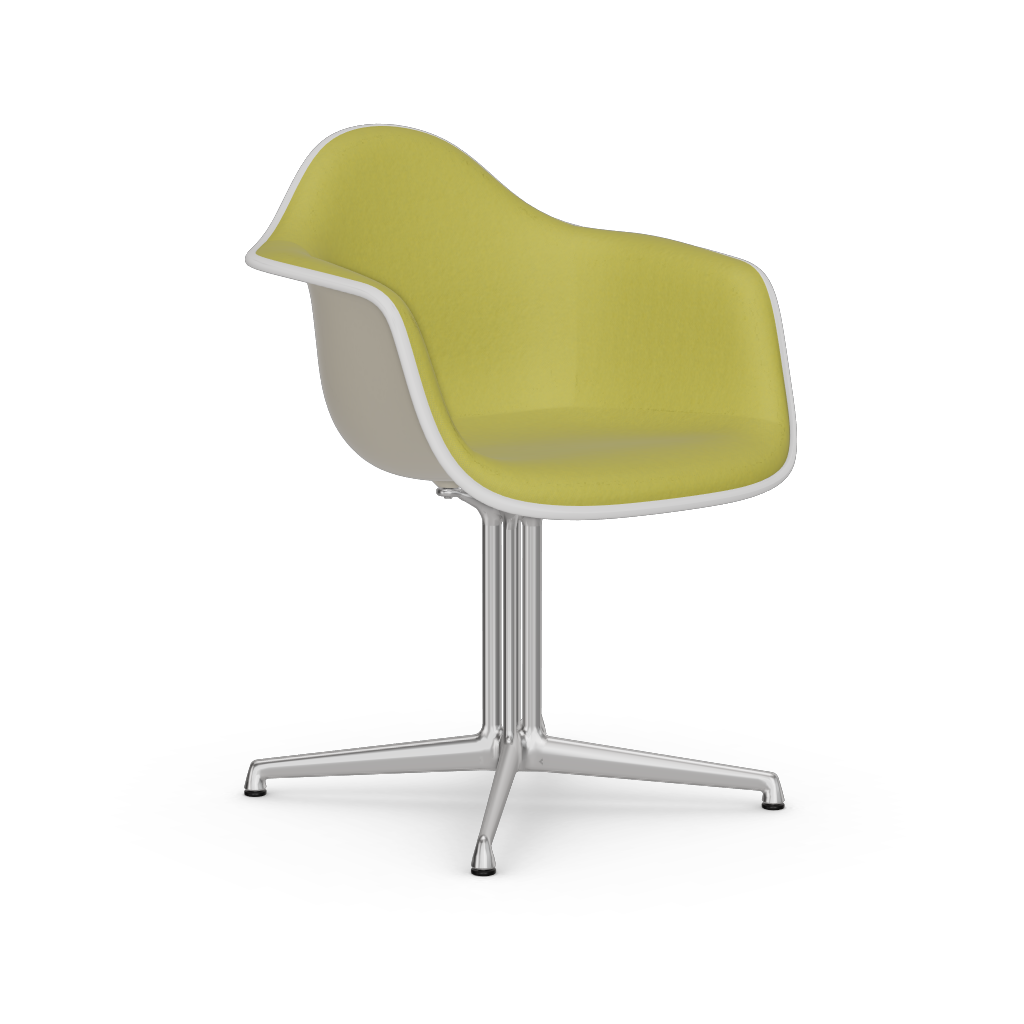 EAMES Plastic Armchair Dal (with Full Upholstery) (Color of Seat Shell -PEBBLE) (Request Info)