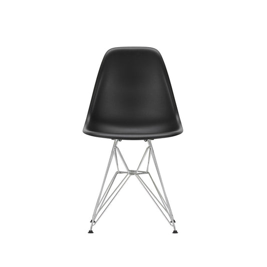 Eames Plastic DSR Dining Chair by Vitra #Deep Black/ Chrome