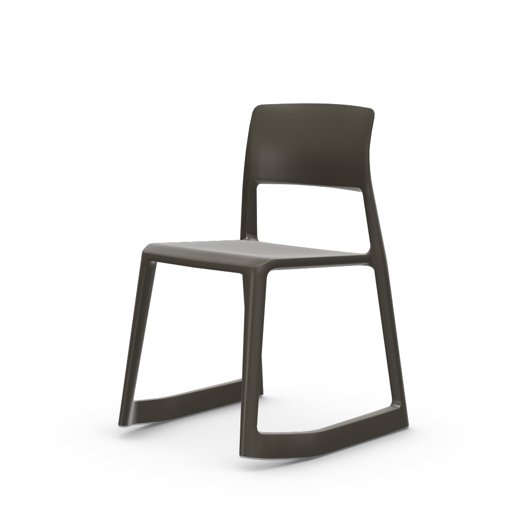 Tip Ton solid plastic chair with a forward-tilt by Vitra #basalt