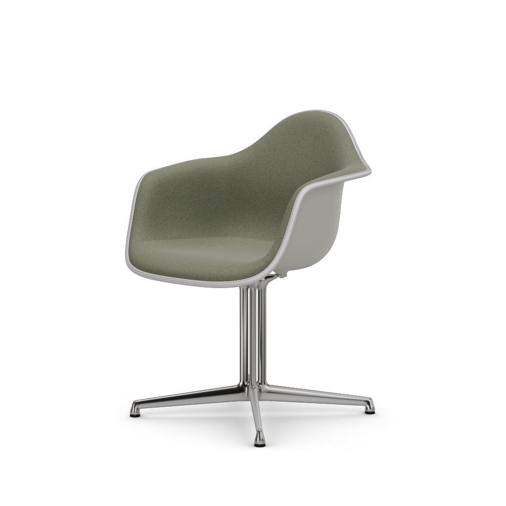 EAMES Plastic Armchair Dal (with Full Upholstery) (Color of Seat Shell -White) (Request Info)