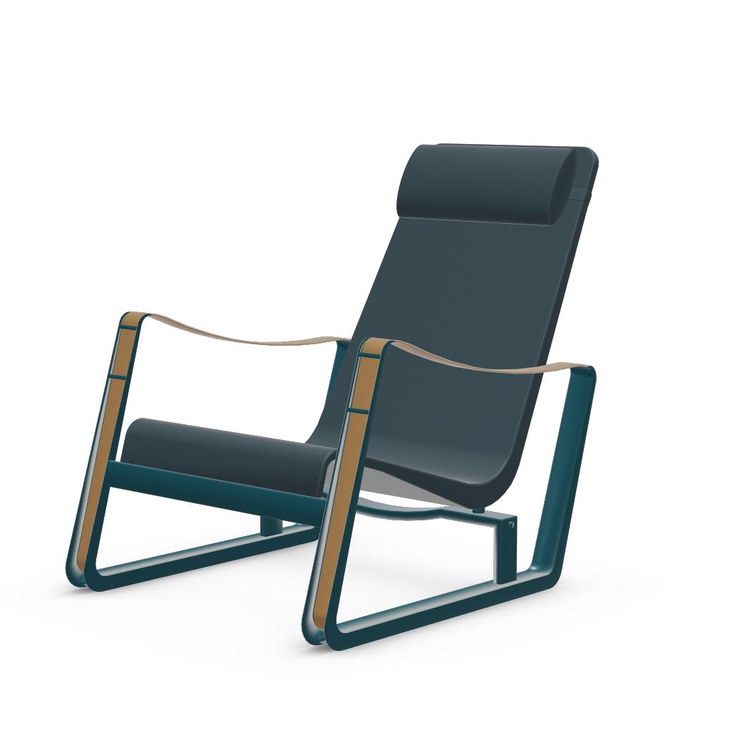 Cite Lounge Chair (Prouve Bleu Dynastie powder-coated (smooth)) by Vitra