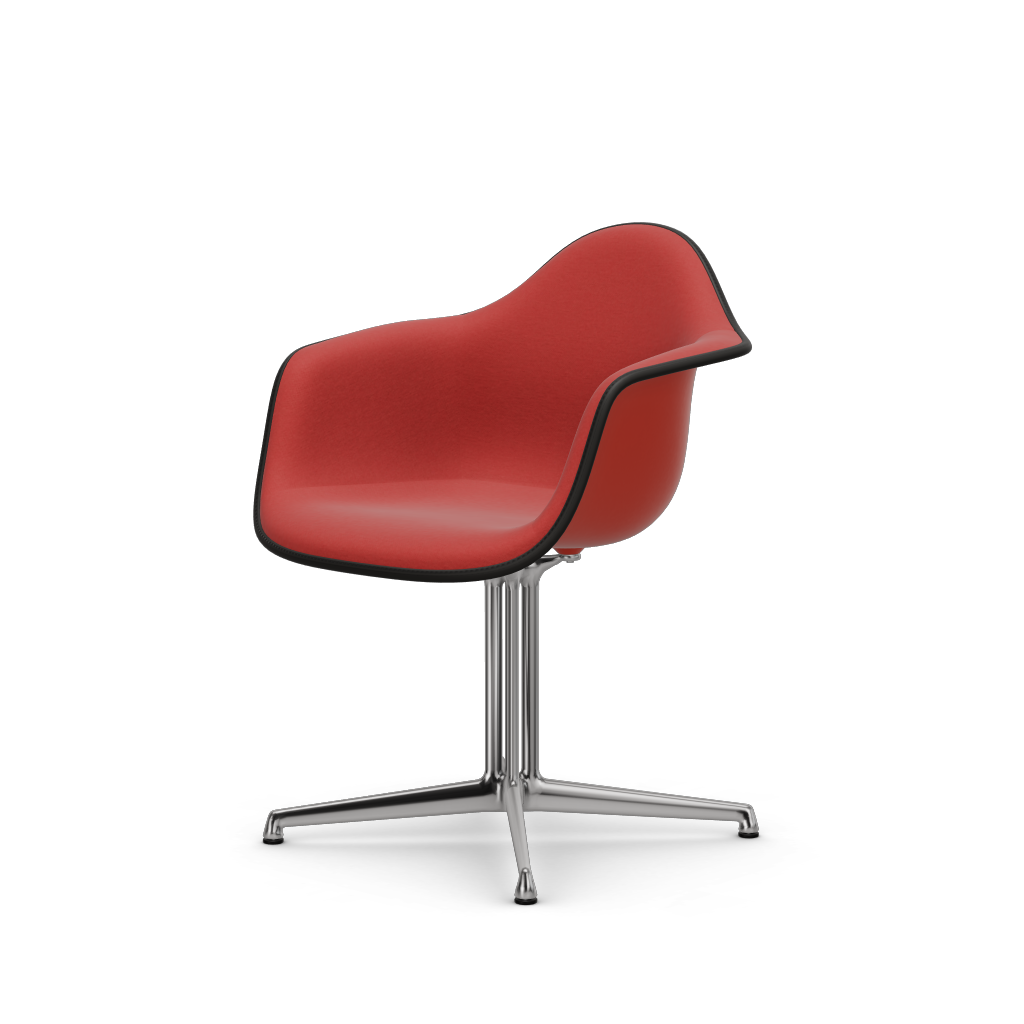 EAMES Plastic Armchair Dal (with Full Upholstery) (Color of Seat Shell -Poppy Red) (Request Info)