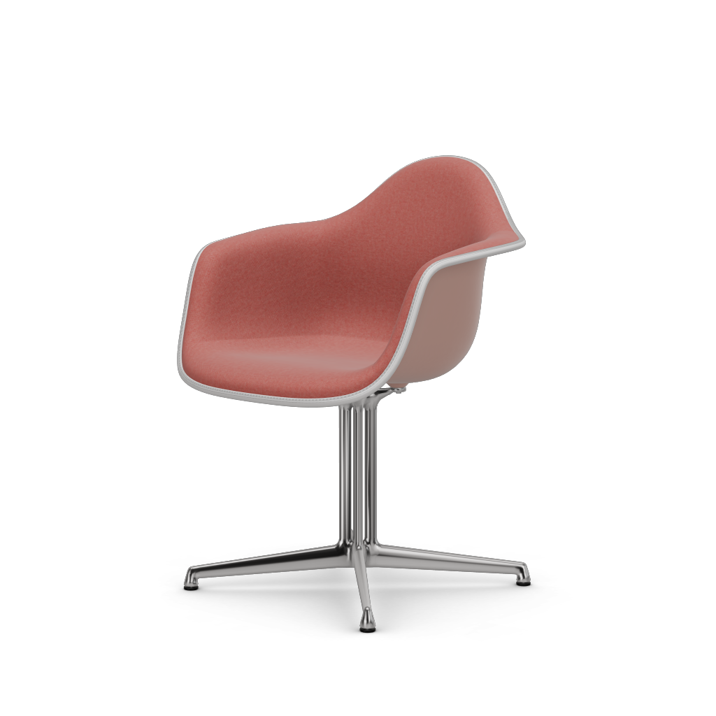 EAMES Plastic Armchair Dal (with Full Upholstery) (Color of Seat Shell -Pale Rose) (Request Info)