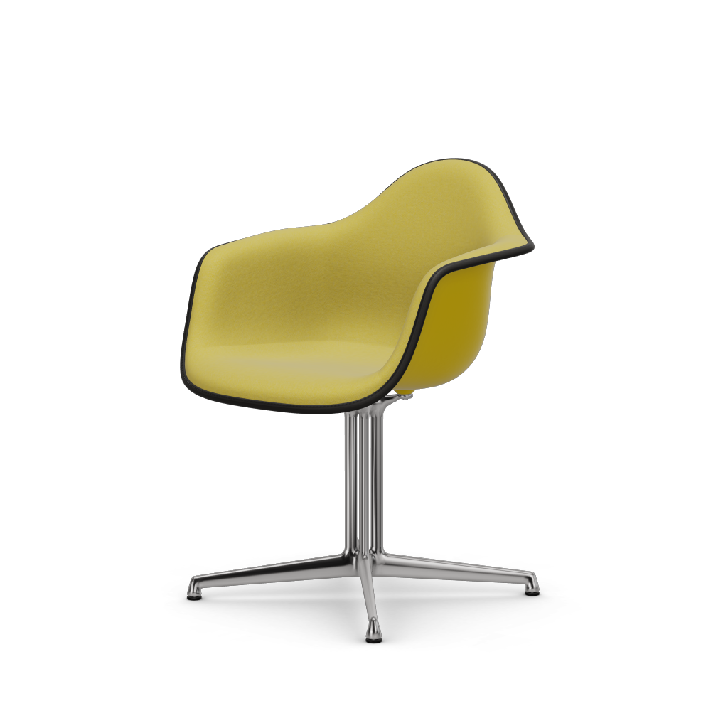 EAMES Plastic Armchair Dal (with Full Upholstery) (Color of Seat Shell -SUNLIGHT) (Request Info)