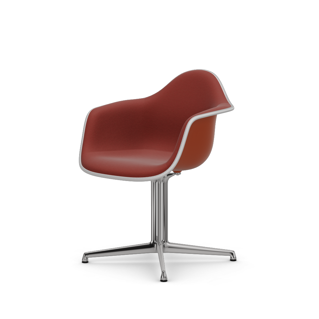 EAMES Plastic Armchair Dal (with Full Upholstery) (Color of Seat Shell -Rusty Orange) (Request Info)