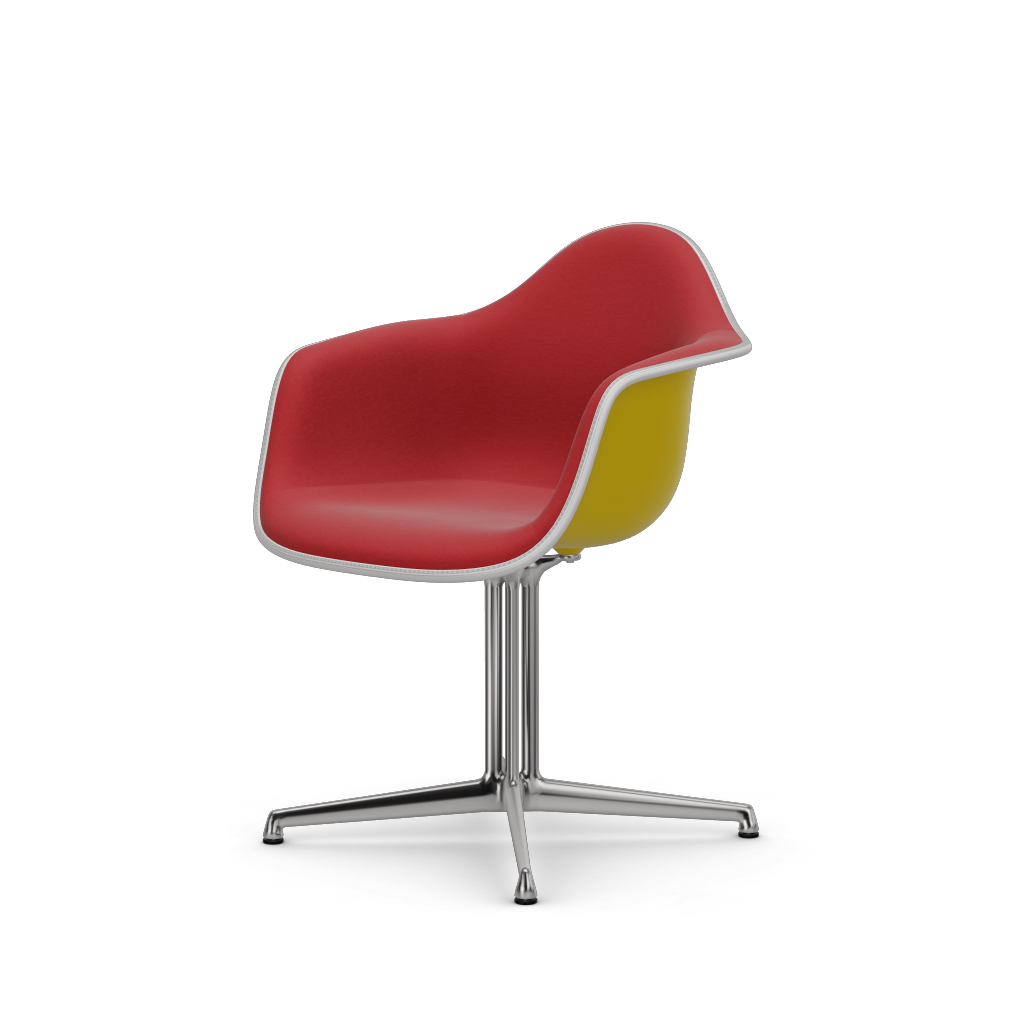 EAMES Plastic Armchair Dal (with Full Upholstery) (Color of Seat Shell -SUNLIGHT) (Request Info)