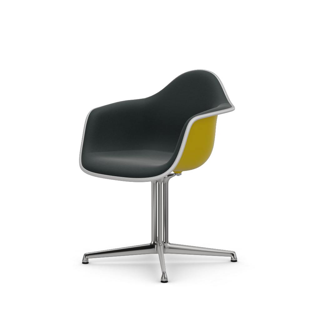 EAMES Plastic Armchair Dal (with Full Upholstery) (Color of Seat Shell -SUNLIGHT) (Request Info)