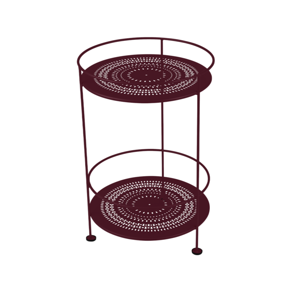 Guinguette Side Table With Perforated Double Top by Fermob #BLACK CHERRY