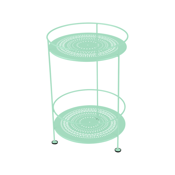 Guinguette Side Table With Perforated Double Top by Fermob #OPALINE GREEN