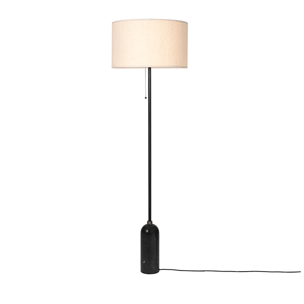 Gravity Floor Lamp Large by GUBI #Black Marble and Canvas Shade Large