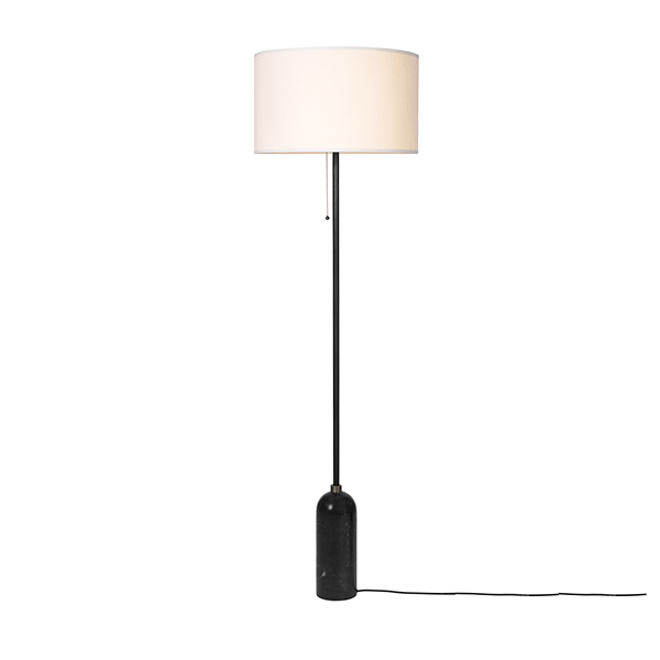 Gravity Floor Lamp Large by GUBI #Black Marble and White Shade Large