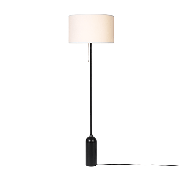 Gravity Floor Lamp Large by GUBI #Darkened Steel and White Shade Large