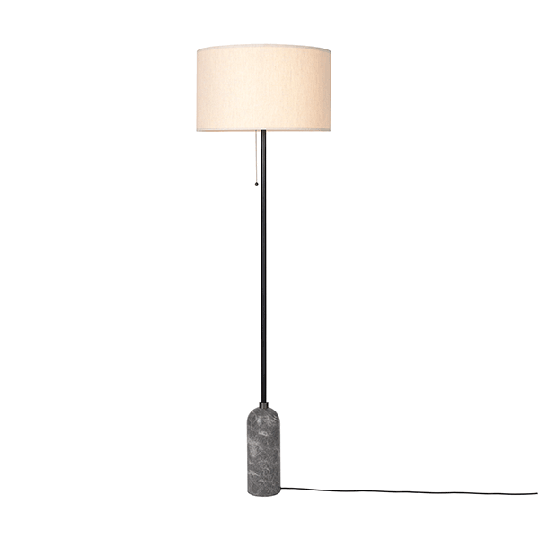 Gravity Floor Lamp Large by GUBI #Gray Marble and Canvas Shade Large