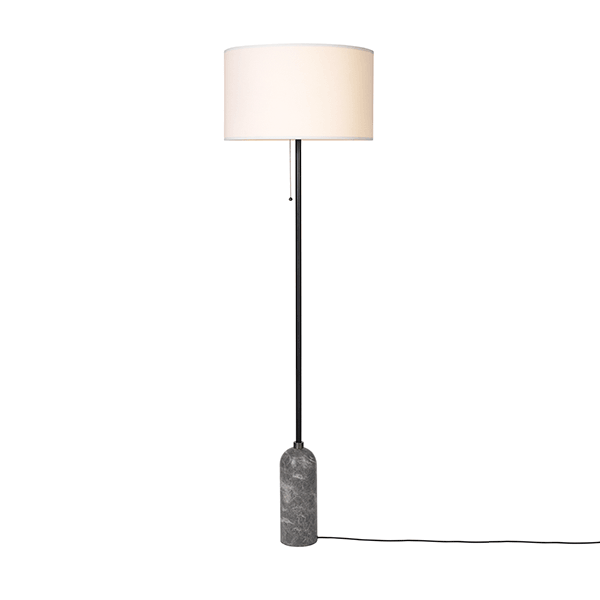 Gravity Floor Lamp Large by GUBI #Gray Marble and White Shade Large