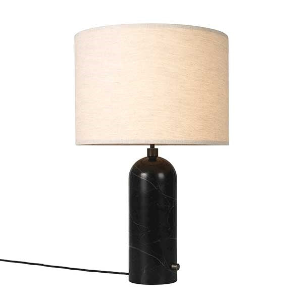 Gravity Table Lamp Large by GUBI #Black Marble and Canvas Shade Large