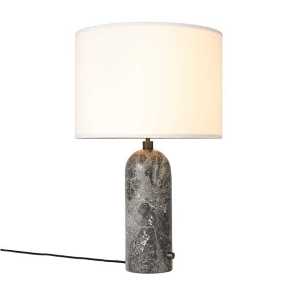 Gravity Table Lamp Large by GUBI #Gray Marble and White Shade Large