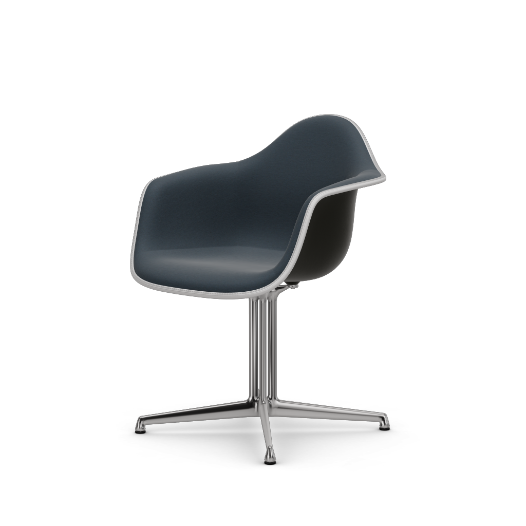 EAMES Plastic Armchair Dal (with Full Upholstery) (COLOUR OF SEAT SHELL -Deep Black) (Request Info)