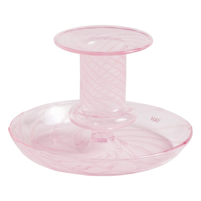 Flare Stripe candleholder by HAY #pink - white #