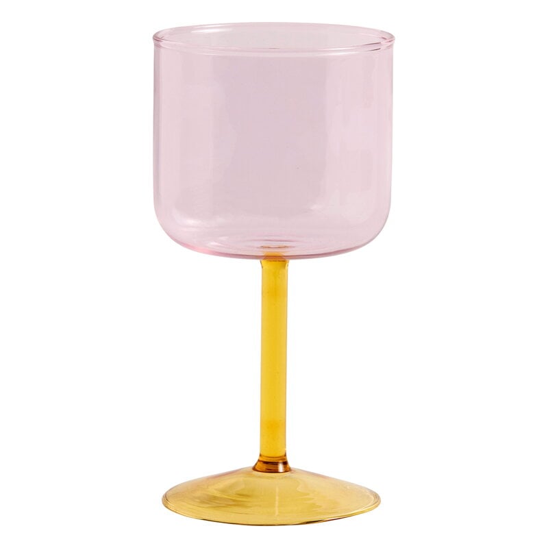 Tint wineglass by HAY #2 pcs, pink - yellow #