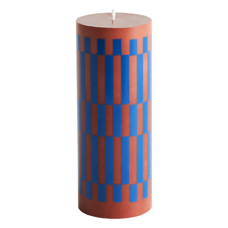 Column candle by HAY #M, brown - blue #