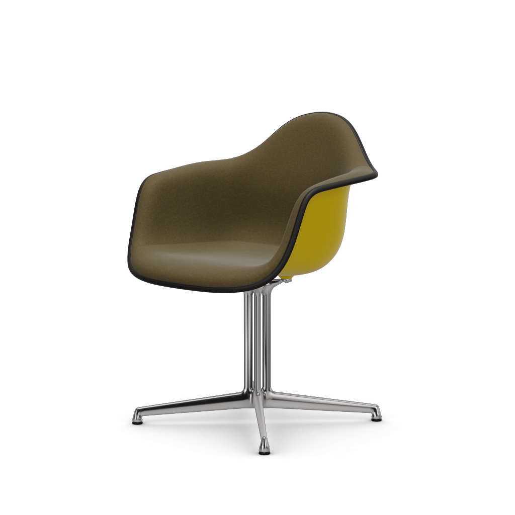 EAMES Plastic Armchair Dal (with Full Upholstery) (Color of Seat Shell -SUNLIGHT) (Request Info)