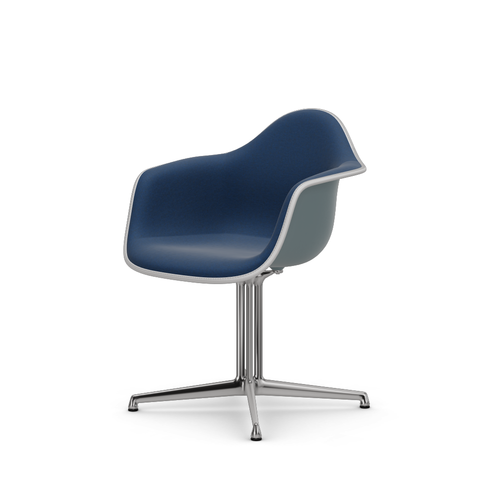 EAMES Plastic Armchair Dal (with Full Upholstery) (Color of Seat Shell -Ice Grey) (Request Info)