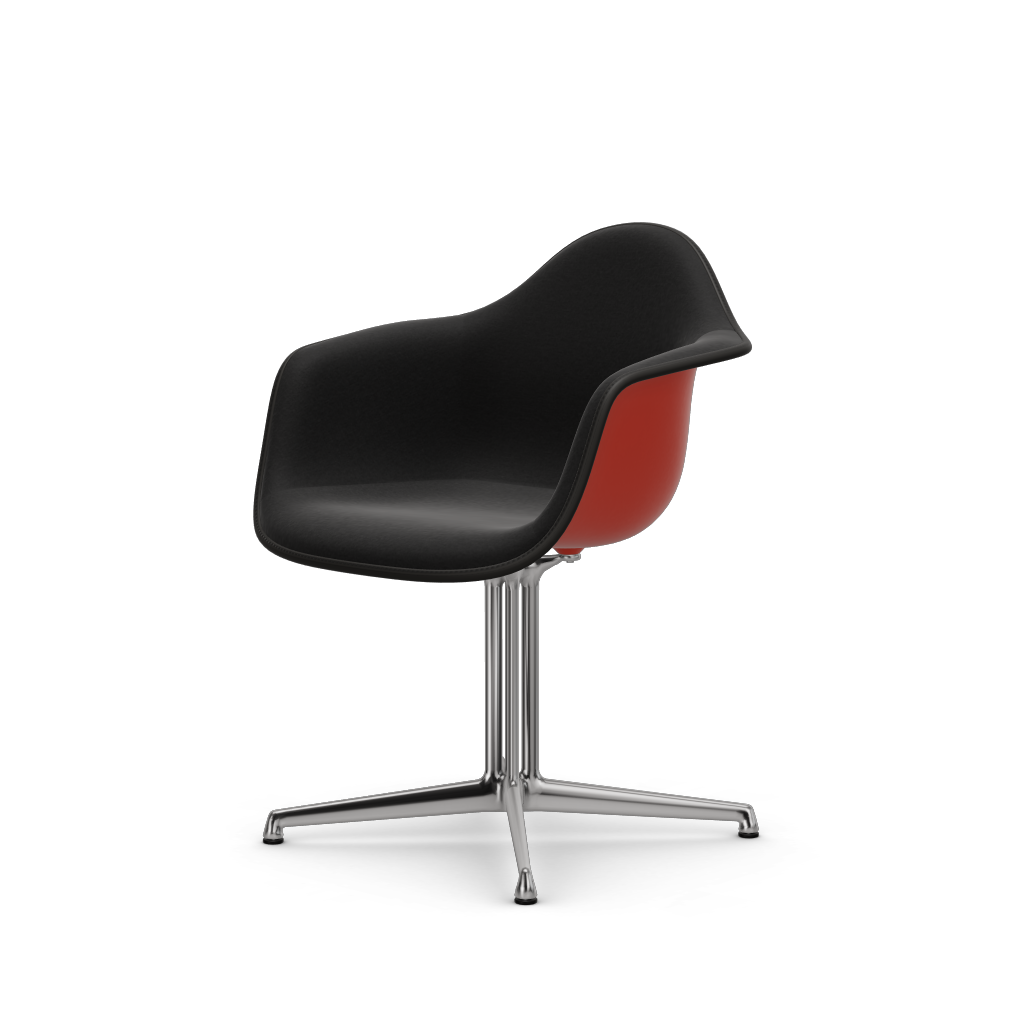 EAMES Plastic Armchair Dal (with Full Upholstery) (Color of Seat Shell -Poppy Red) (Request Info)