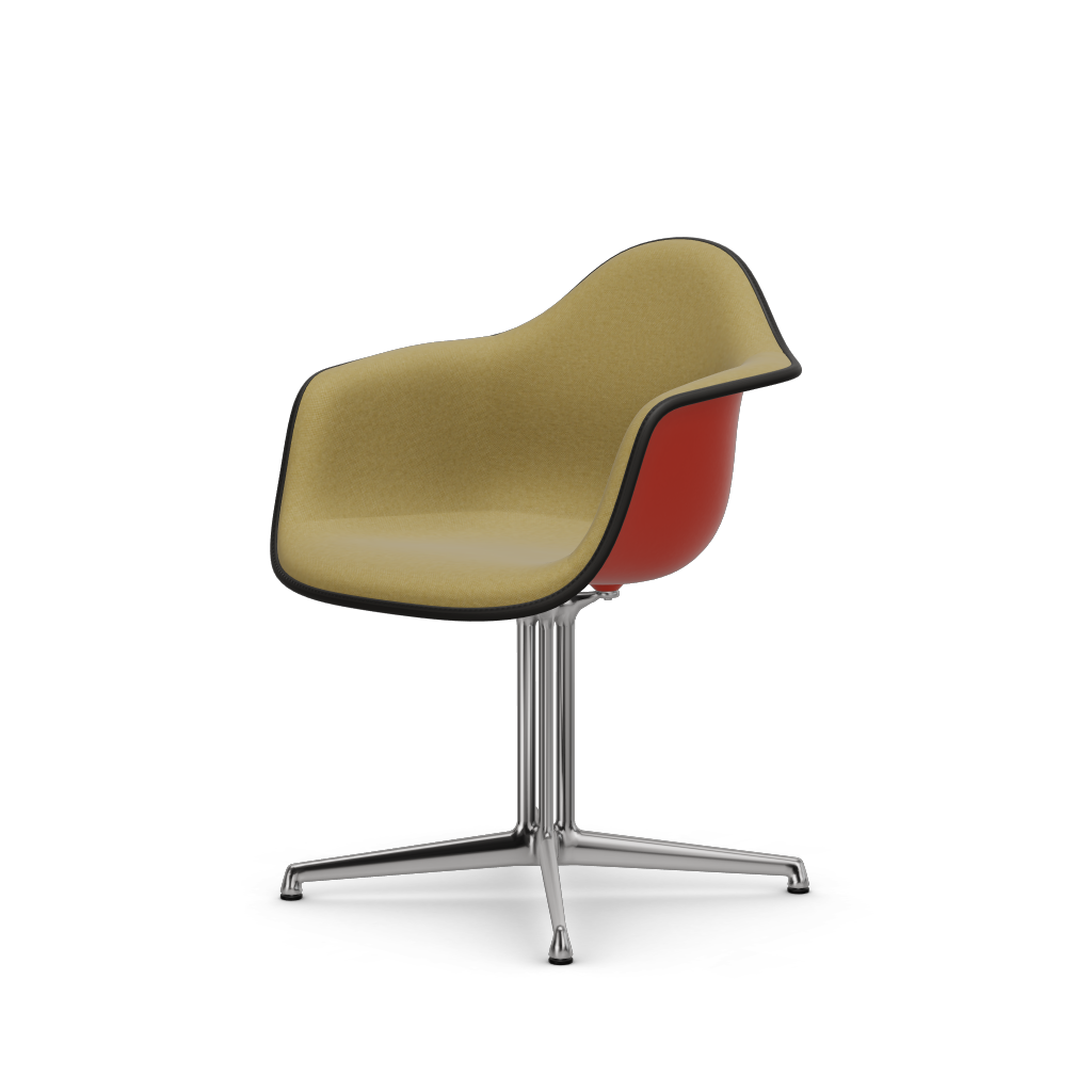 EAMES Plastic Armchair Dal (with Full Upholstery) (Color of Seat Shell -Poppy Red) (Request Info)