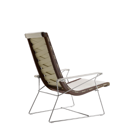 J.J. Lounge Chairs with high backrest (Upholstery Material - Leather Koto) by B&B Italia