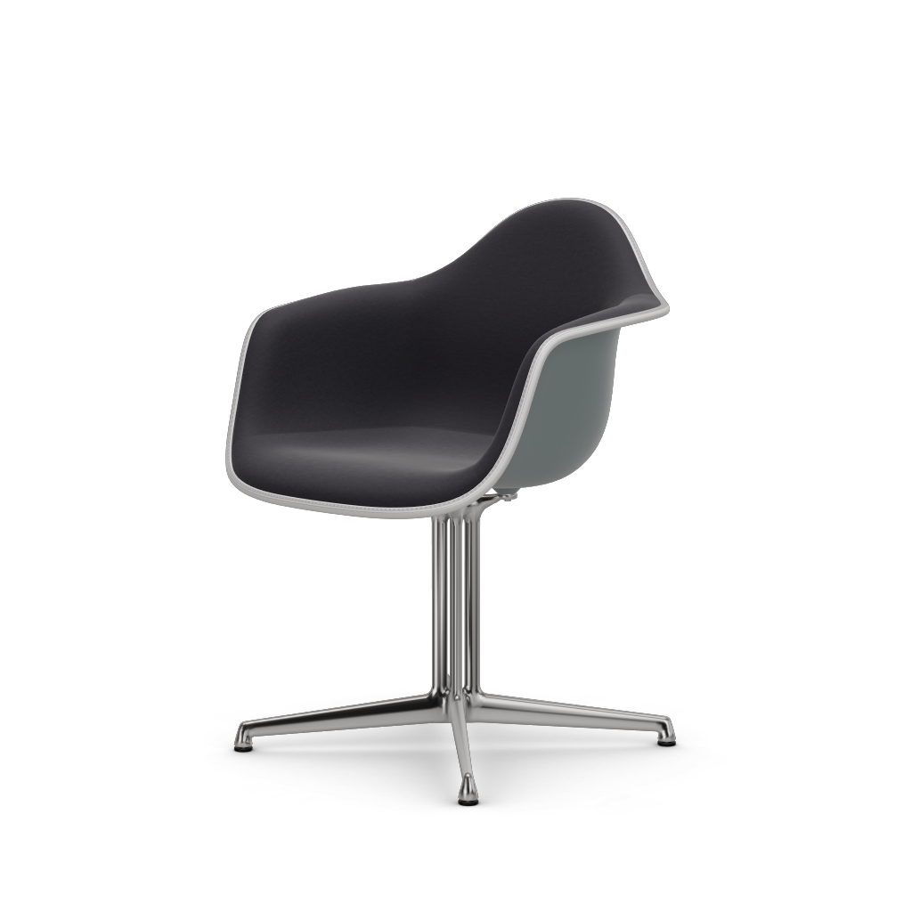 EAMES Plastic Armchair Dal (with Full Upholstery) (Color of Seat Shell -Light Grey) (request info)