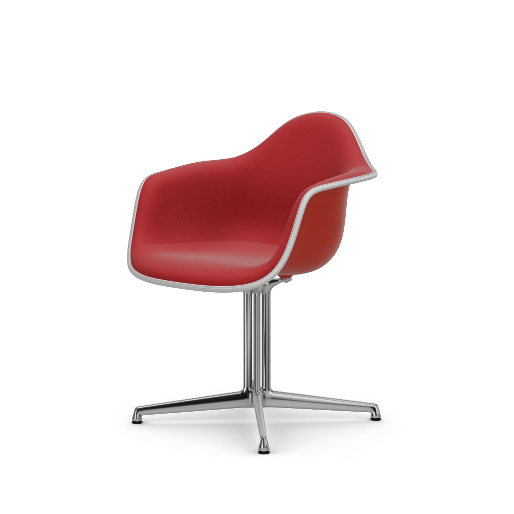 EAMES Plastic Armchair Dal (with Full Upholstery) (Color of Seat Shell -Poppy Red) (Request Info)