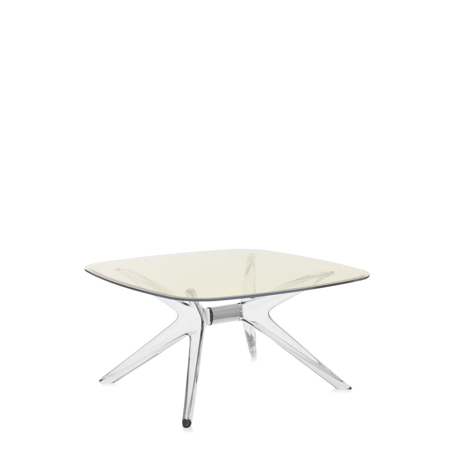 Blast Square Coffee Table by Kartell #YELLOW / CRYSTAL CHROME DETAIL