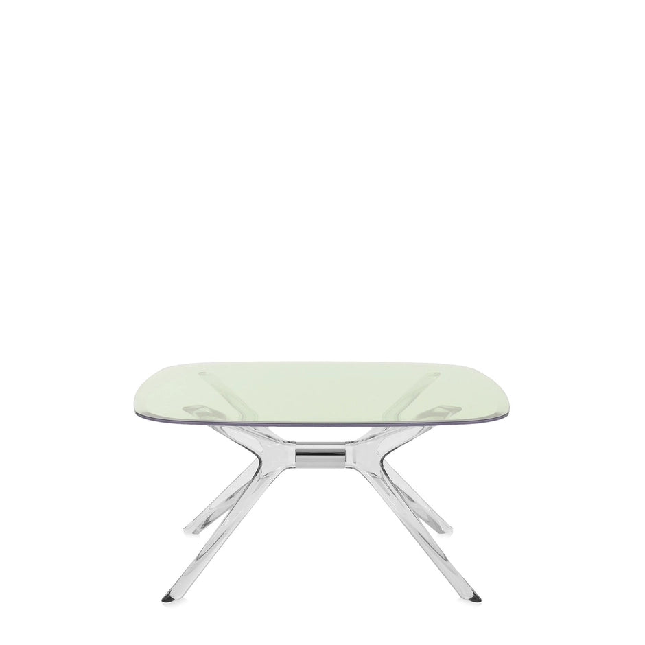 Blast Square Coffee Table by Kartell #GREEN / CRYSTAL CHROME DETAIL