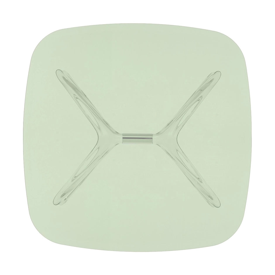 Blast Square Coffee Table by Kartell #GREEN / CRYSTAL CHROME DETAIL