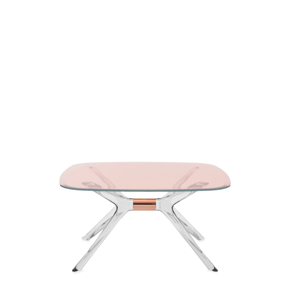 Blast Square Coffee Table by Kartell #PINK / CRYSTAL BRONZE DETAIL