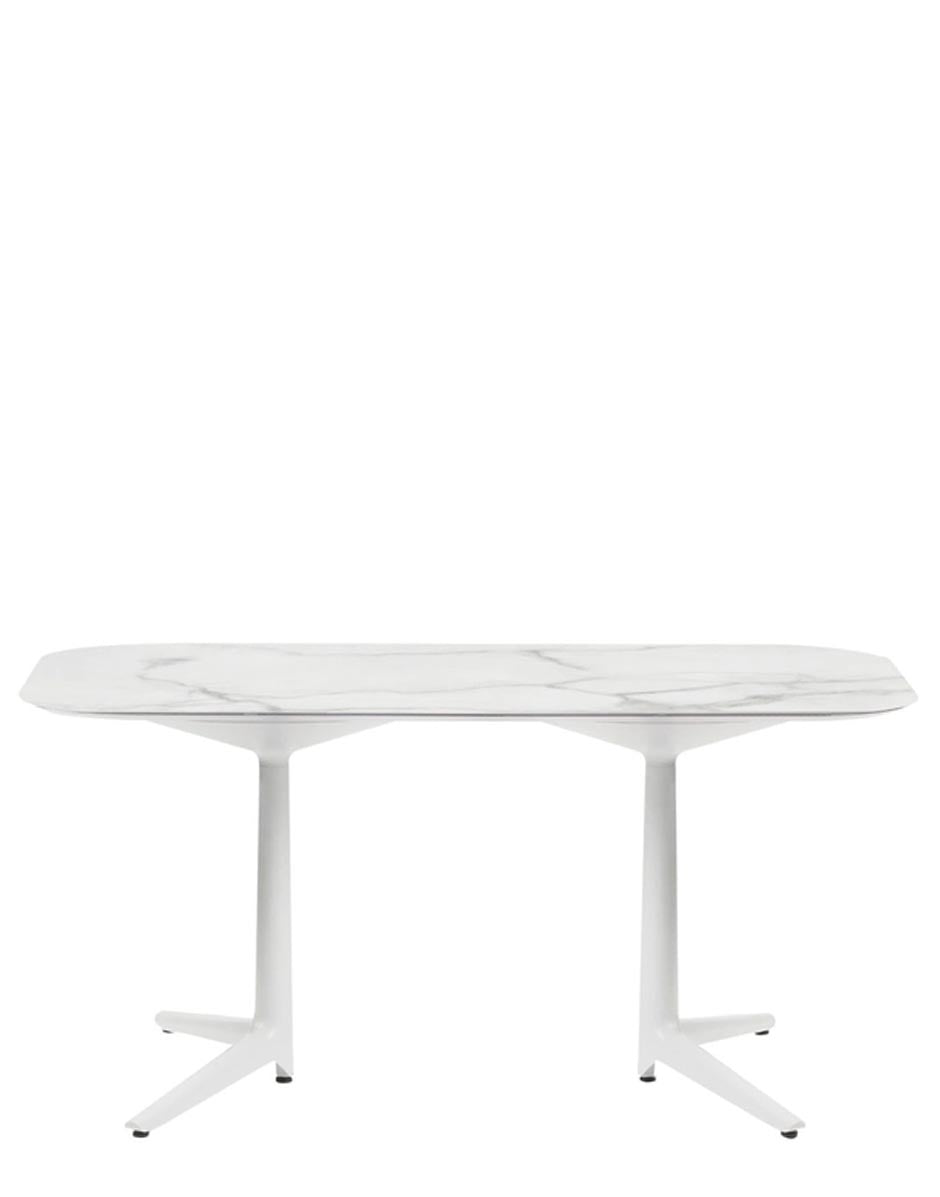 Multiplo XL Rectangular Outdoor Table by Kartell #WHITE MARBLE/158 x 90 x H75/