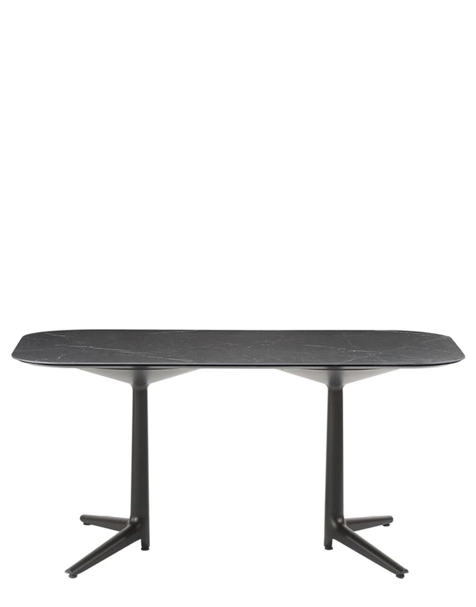 Multiplo XL Rectangular Outdoor Table by Kartell #BLACK MARBLE/158 x 90 x H75/