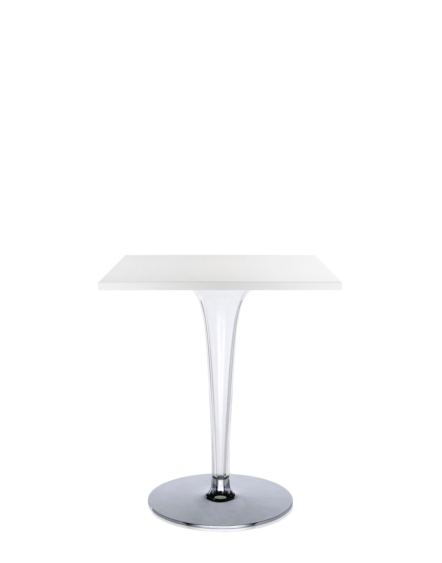 Top Top Square Bar Table by Kartell #WHITE MELAMINE/60 cm/Transparent PMMA